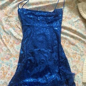 Lucy in the Sky Blue Sequin Prom Dress